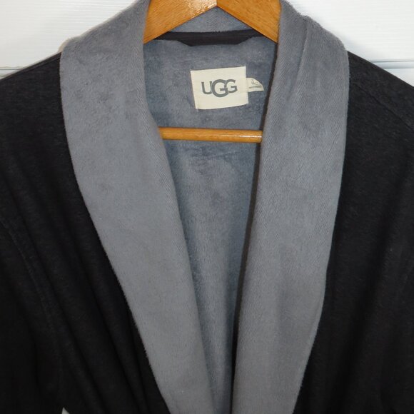 UGG Men's Robinson Robe L/XL Charcoal Blue Fleece Cozy Loungewear - Picture 3 of 5